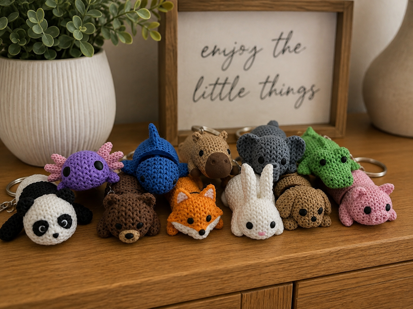3D-Printed Knitted Animal Keychains – Choose Your Animal